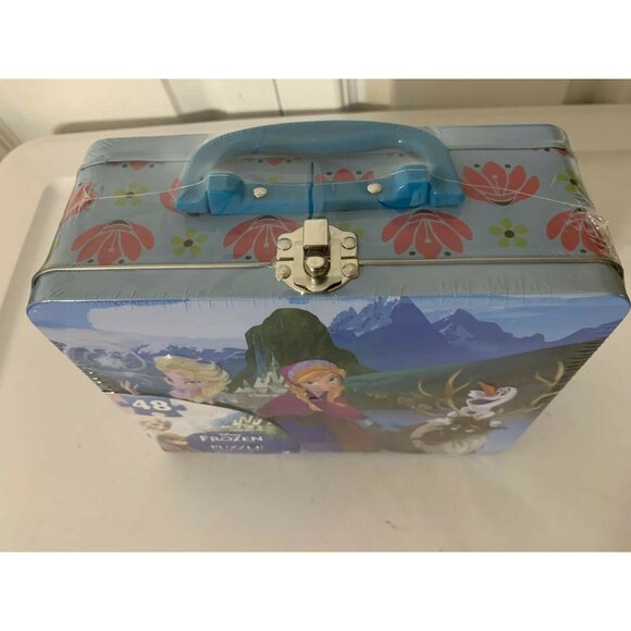 New Disney Frozen 48 Piece Puzzle Collectible Tin Lunch Box Sealed - Picture 2 of 7